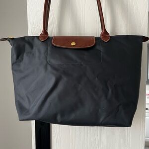 LongChamp- Elegant Black Tote Bag